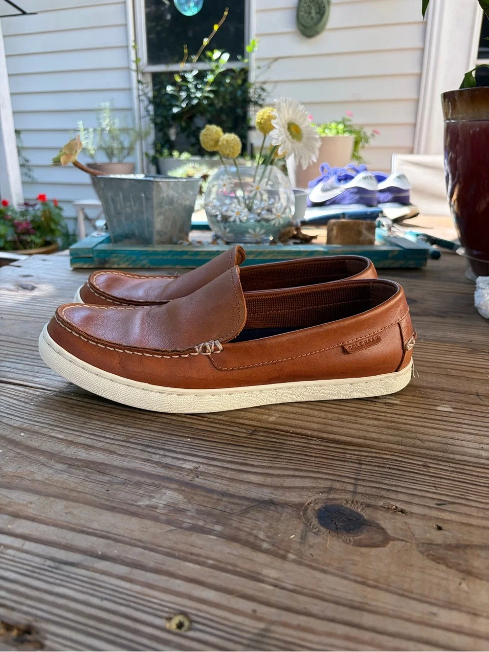 Cole Haan Grand.ØS Men’s 8M Brown Leather Slip-On Loafers Casual Shoes C30965